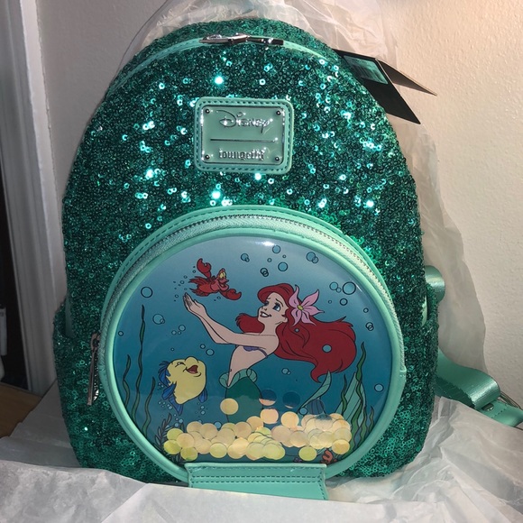 Loungefly Disney Little Mermaid Snowglobe Sequin - Picture 3 of 15